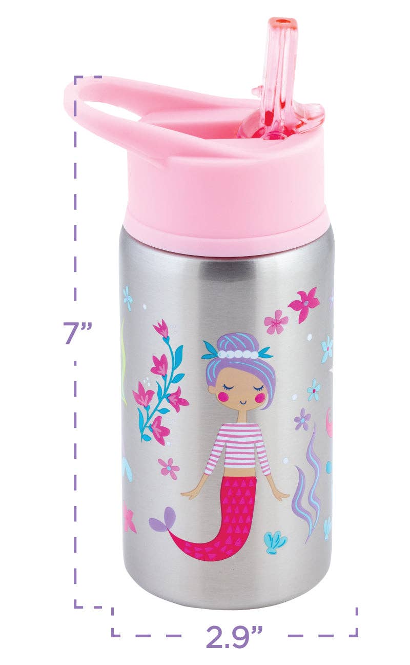 Flip Top Stainless Steel Bottles: Mermaid