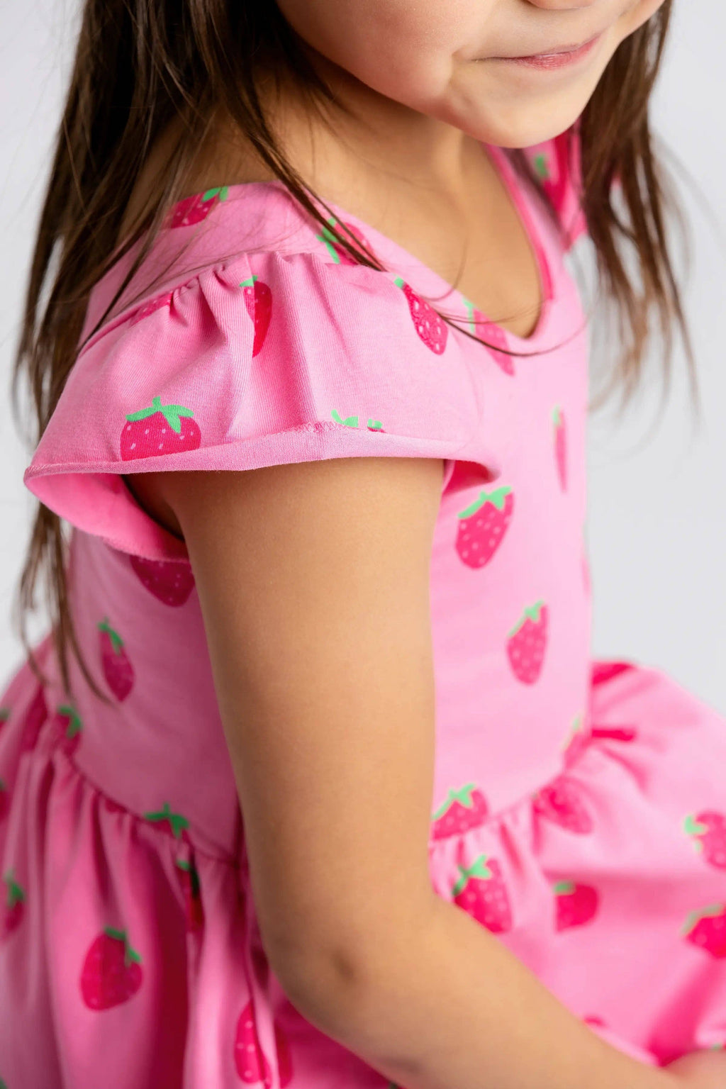 Kids Short Sleeve Let's Dance Dress Sweet Strawberries