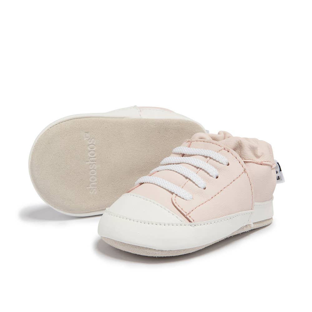 POPPING PINK - SHOOSHOOS BABY SHOES LEATHER SNEAKER BOOTIE: Pink