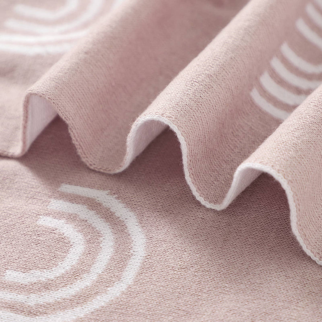 100% Luxury Cotton Swaddle Receiving Baby Blanket - Rainbow: Pink