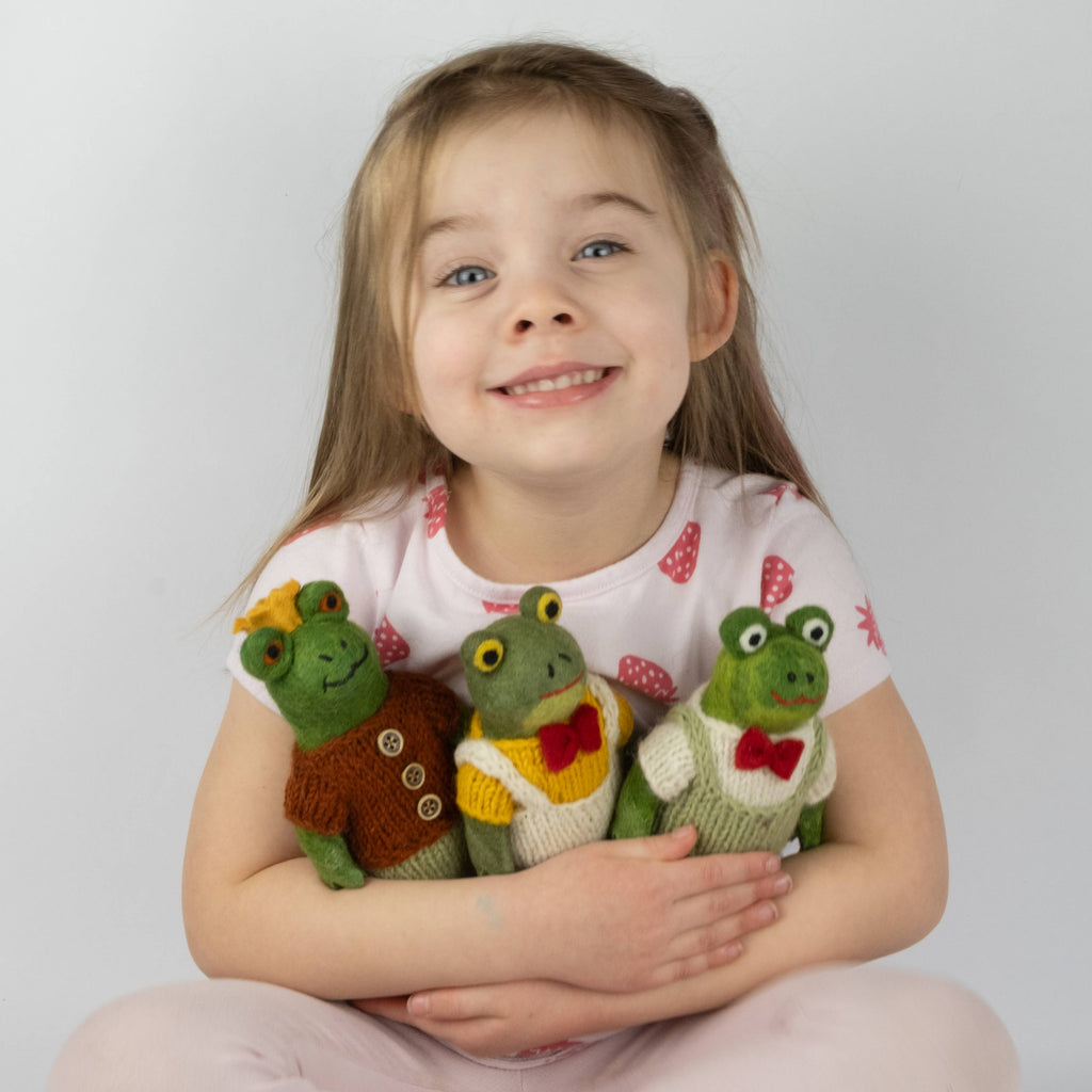 Toys - Frog Doll with Hand Knit Clothes - Large
