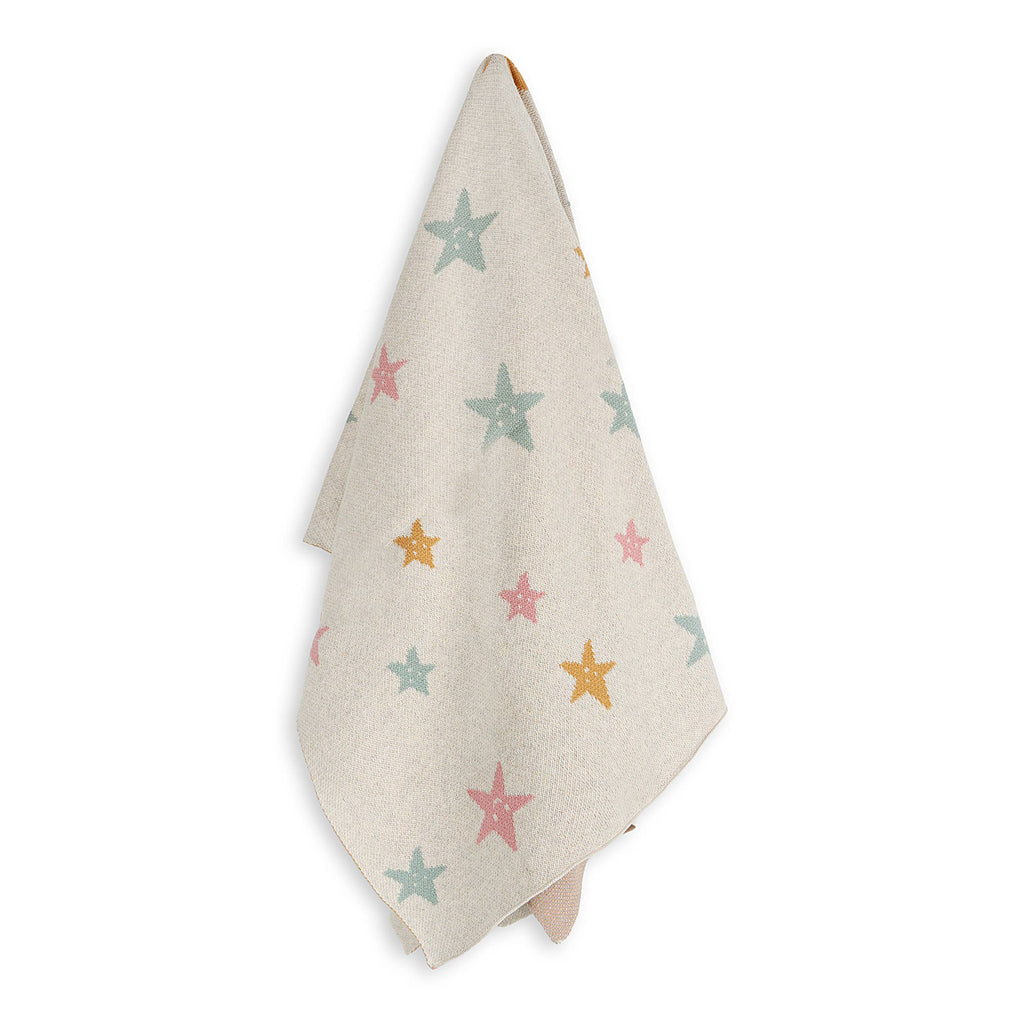 Stars - Organic Cotton Jacquard Sweater Knit Baby Blanket: One Size