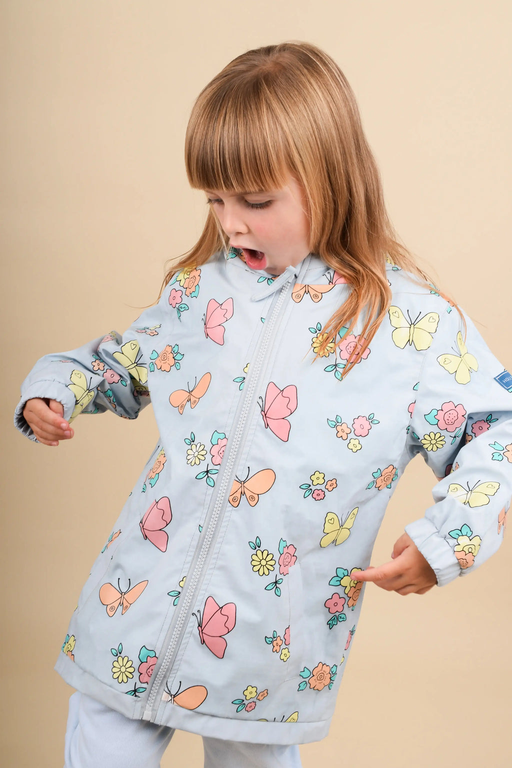 Flower and Butterfly Color Changing Kids Raincoat
