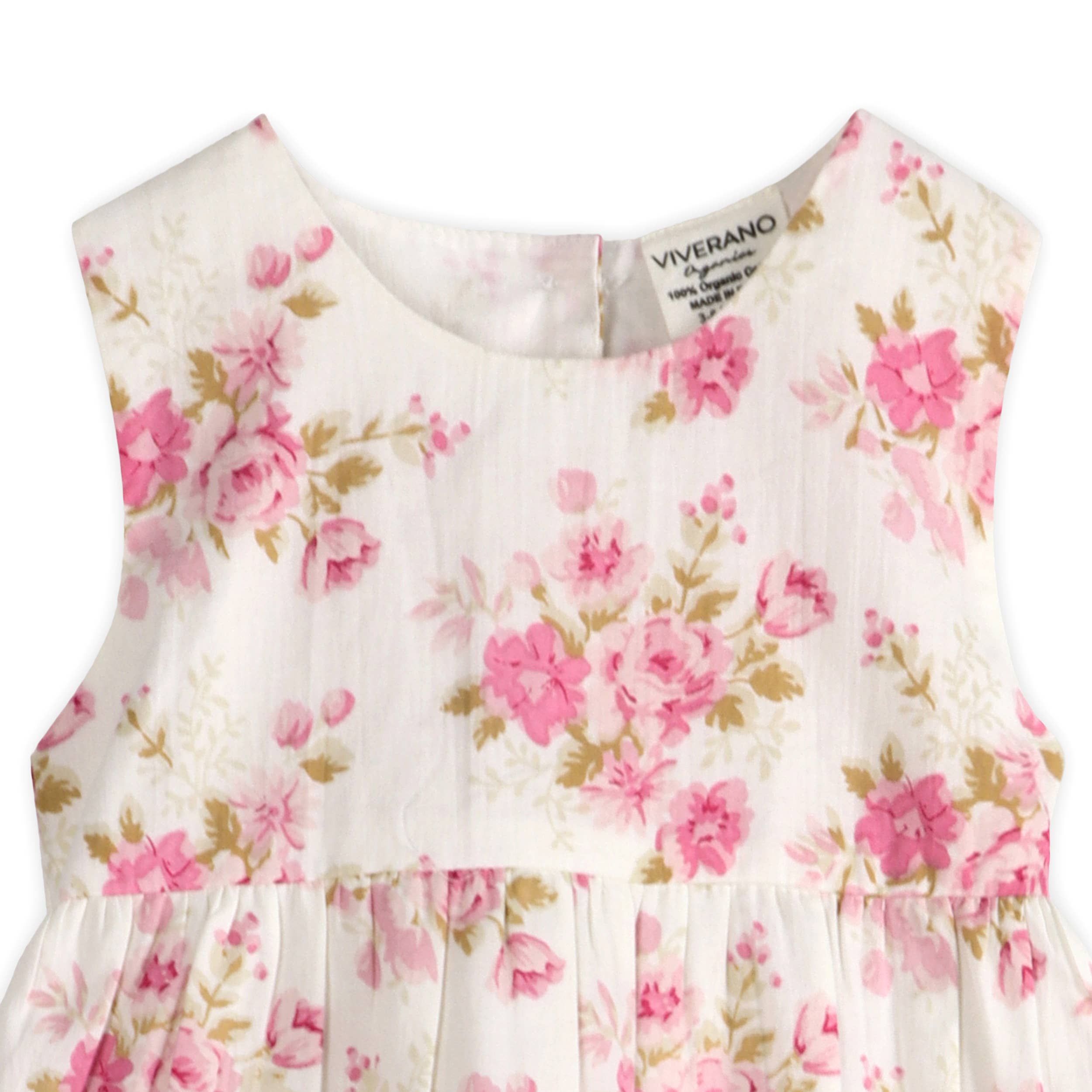 Camille Floral Baby Dress + Bloomer (Organic): Pink Floral
