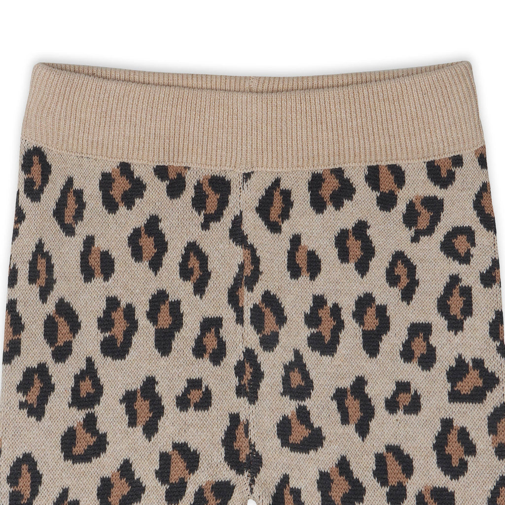 Leopard Jacquard Knit Baby Pocket Pants (Organic Cotton): Oatmeal Heather / 6-12M