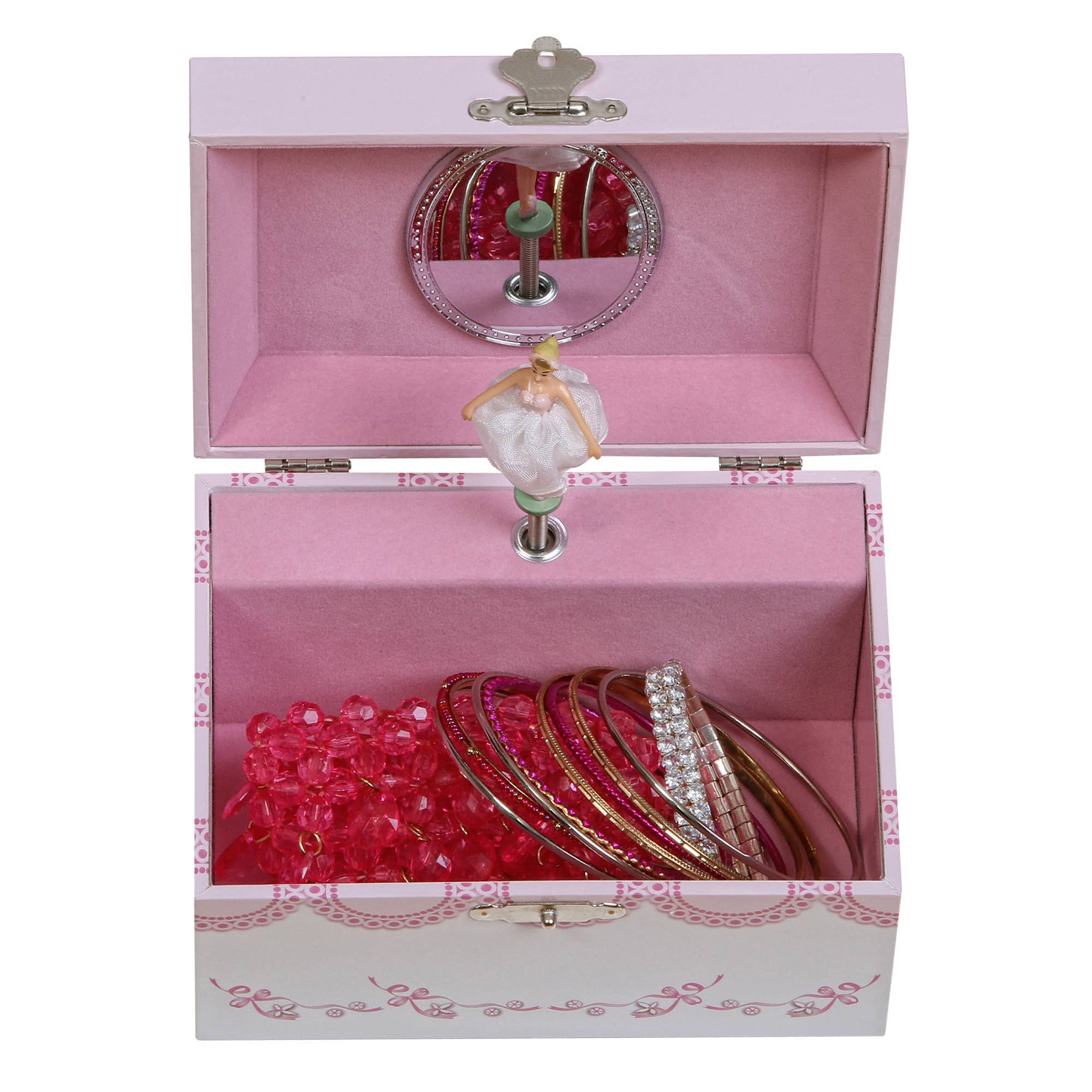 Mele and Co Clarice Girl's Musical Ballerina Jewelry Box: White / Waltz of the Flowers / Girls Musical Ballerina Jewelry Box