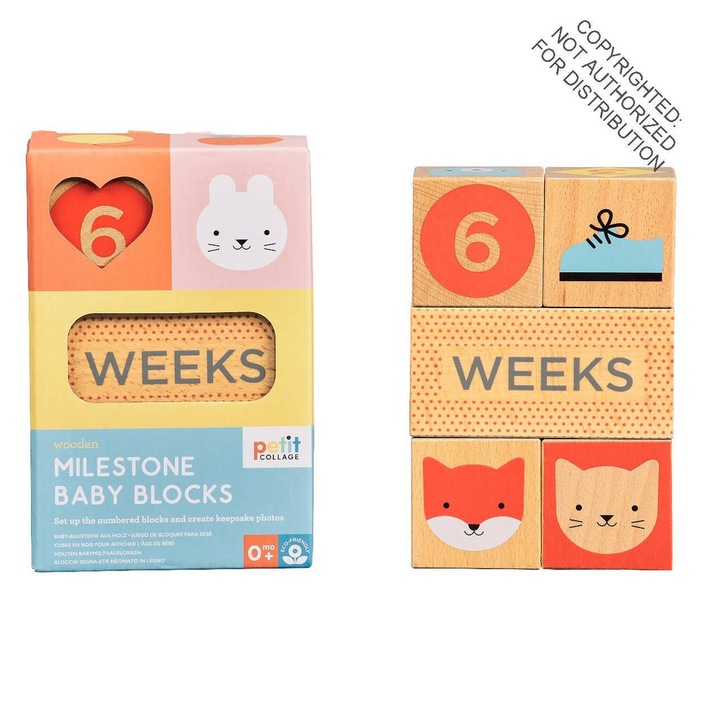 Wooden Milestone Baby Blocks