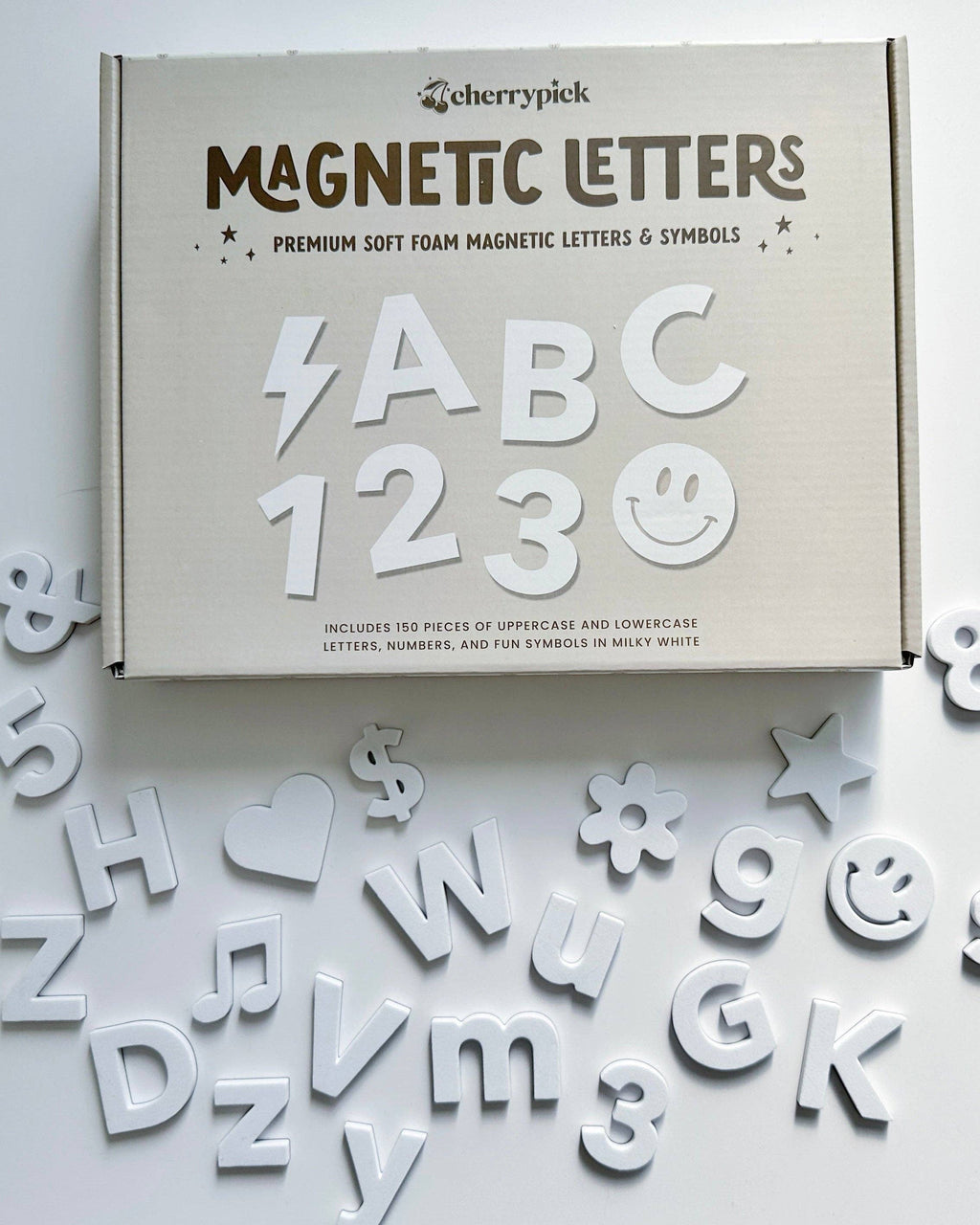 Soft Foam Magnetic Letters & Symbols 150pc Set: Solid Black