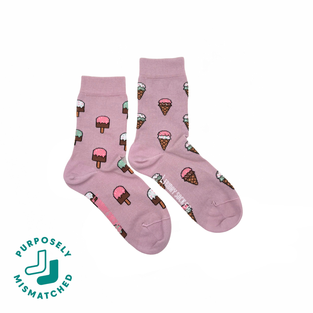 Kid's Ice Cream Crew Socks - Whimsical Italian Cotton