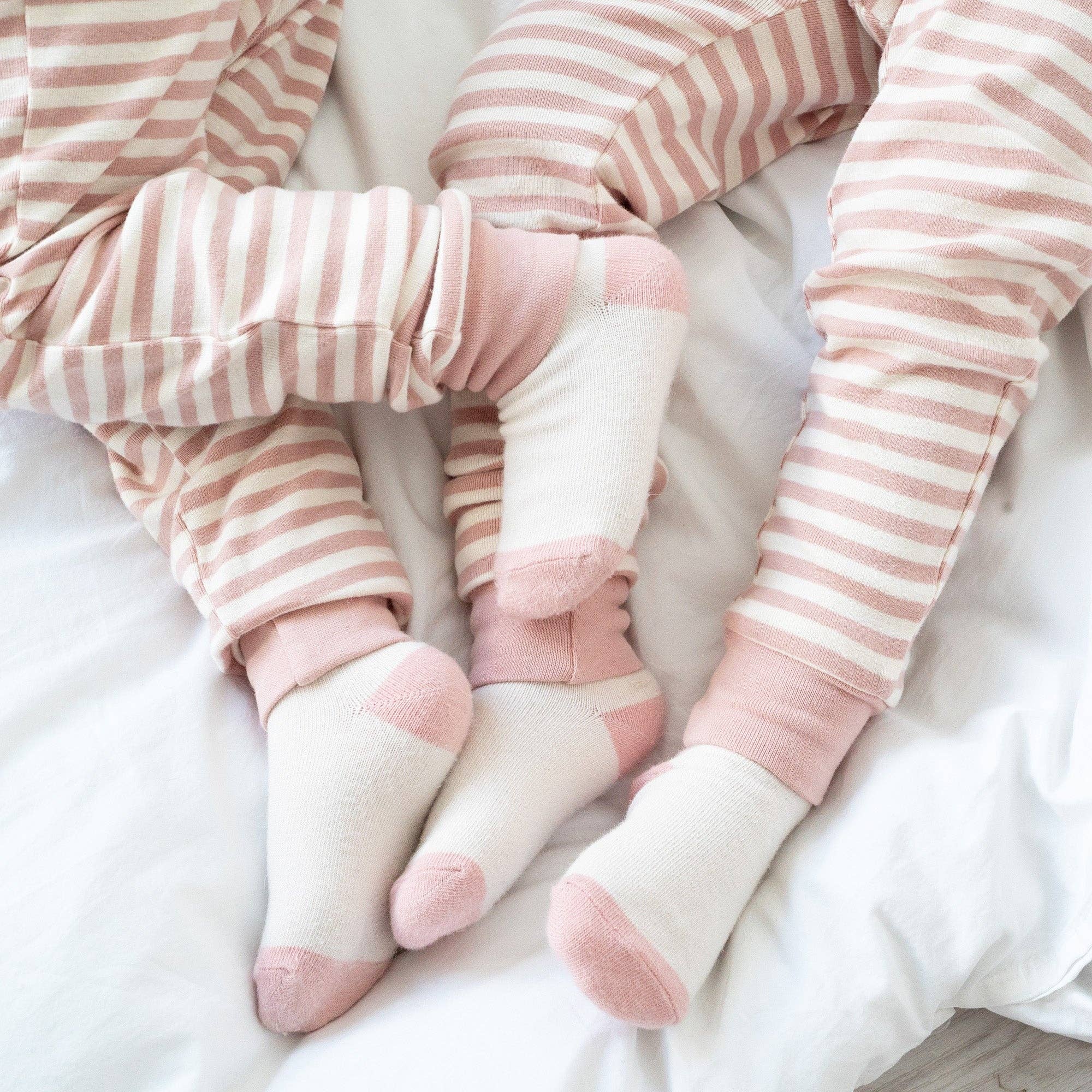 Organic Cotton Rose Toddler 3 Pack Socks