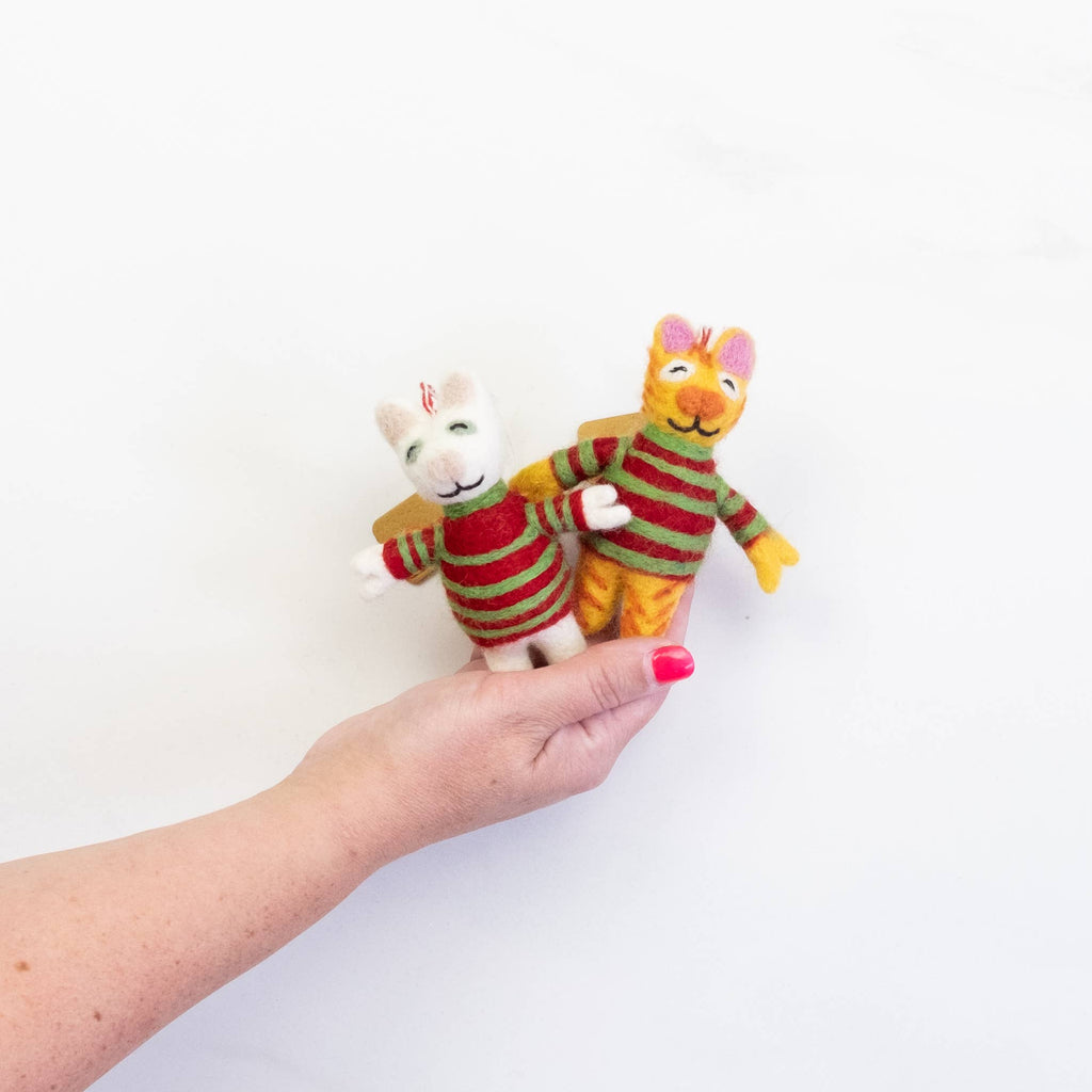 Ornament - Cats with Christmas Sweater