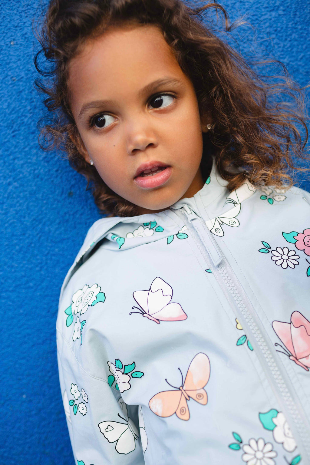 Flower and Butterfly Color Changing Kids Raincoat