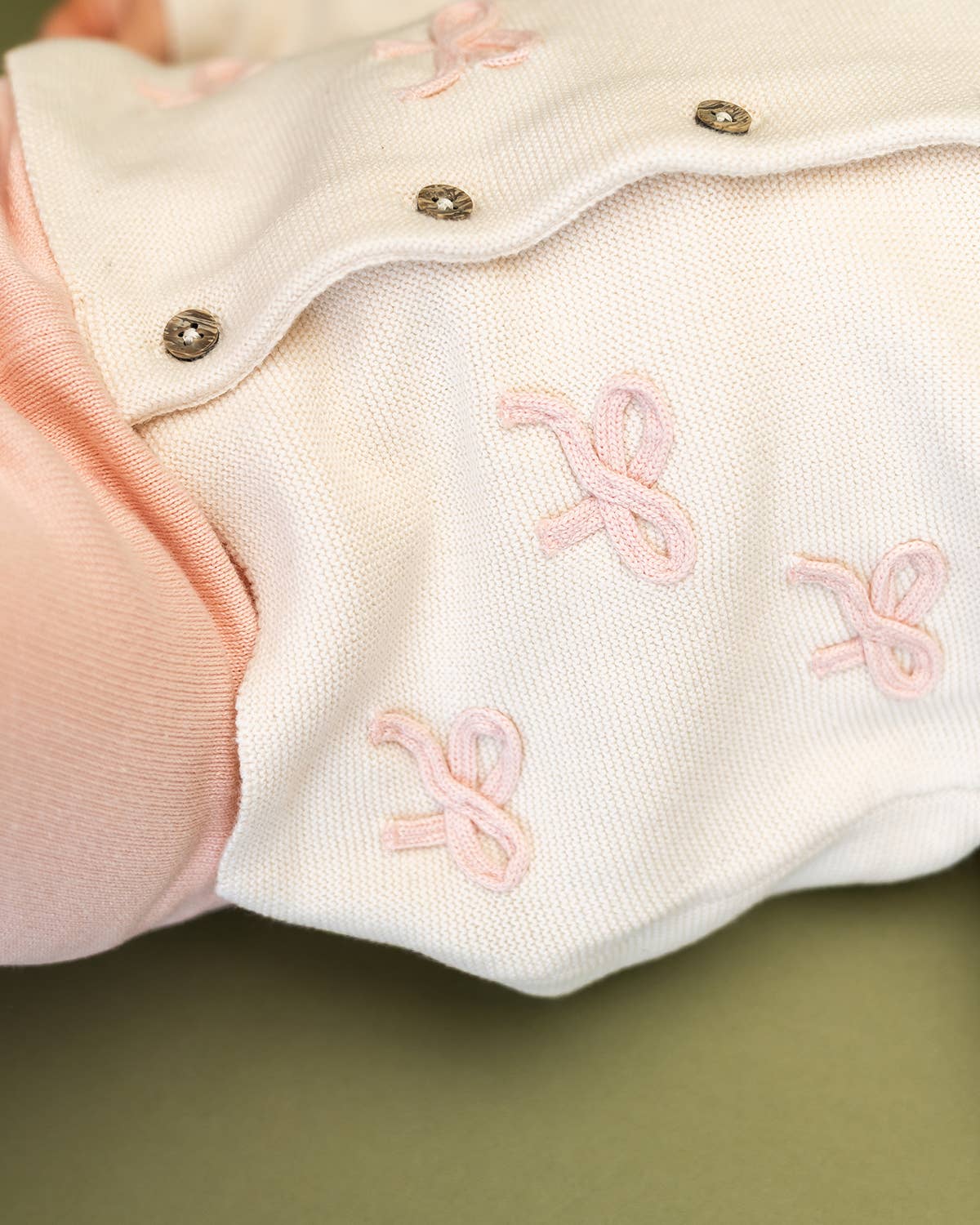 Zoe Bow Organic Sweater Knit Baby Button Cardigan