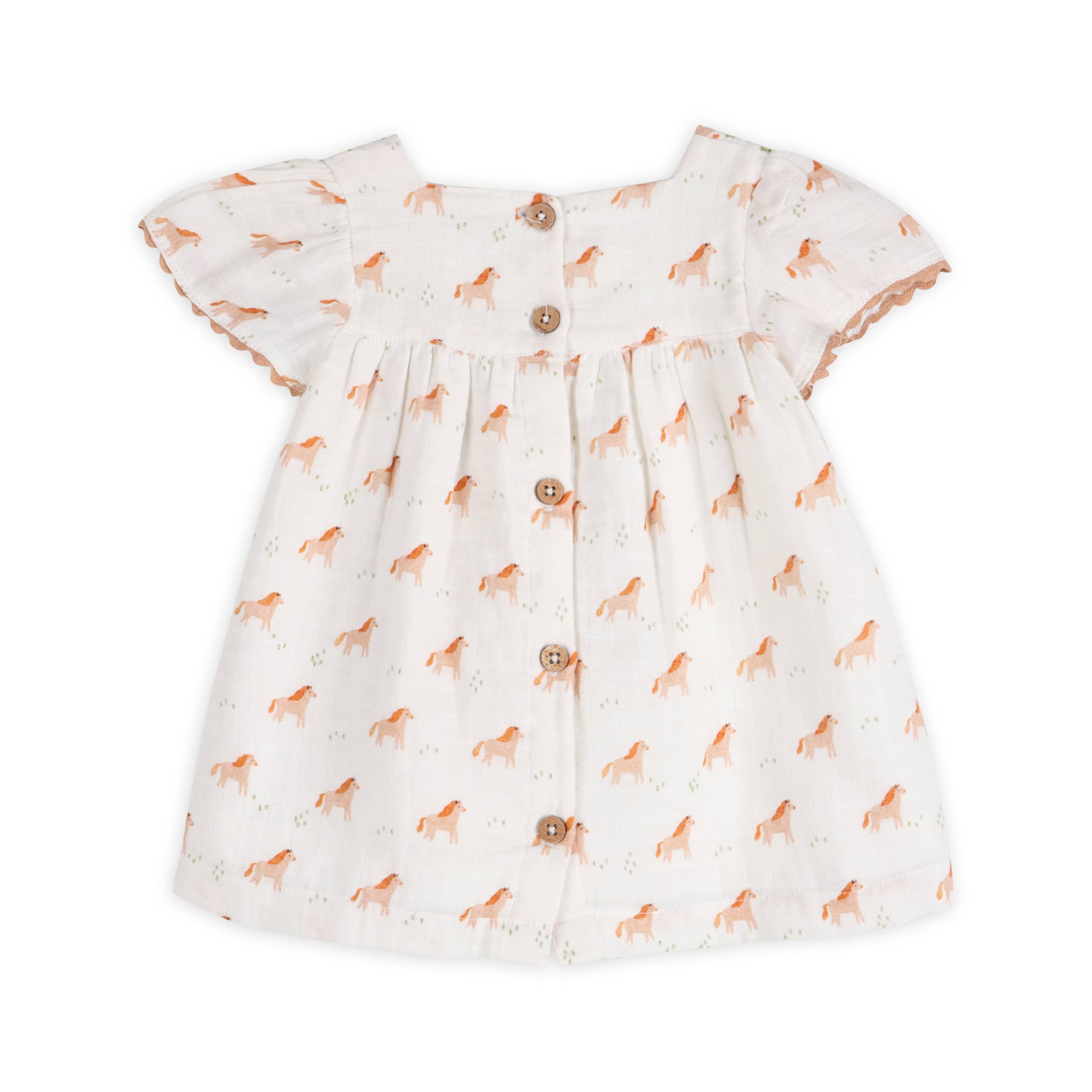 Horse Baby Dress + Bloomer Organic Muslin