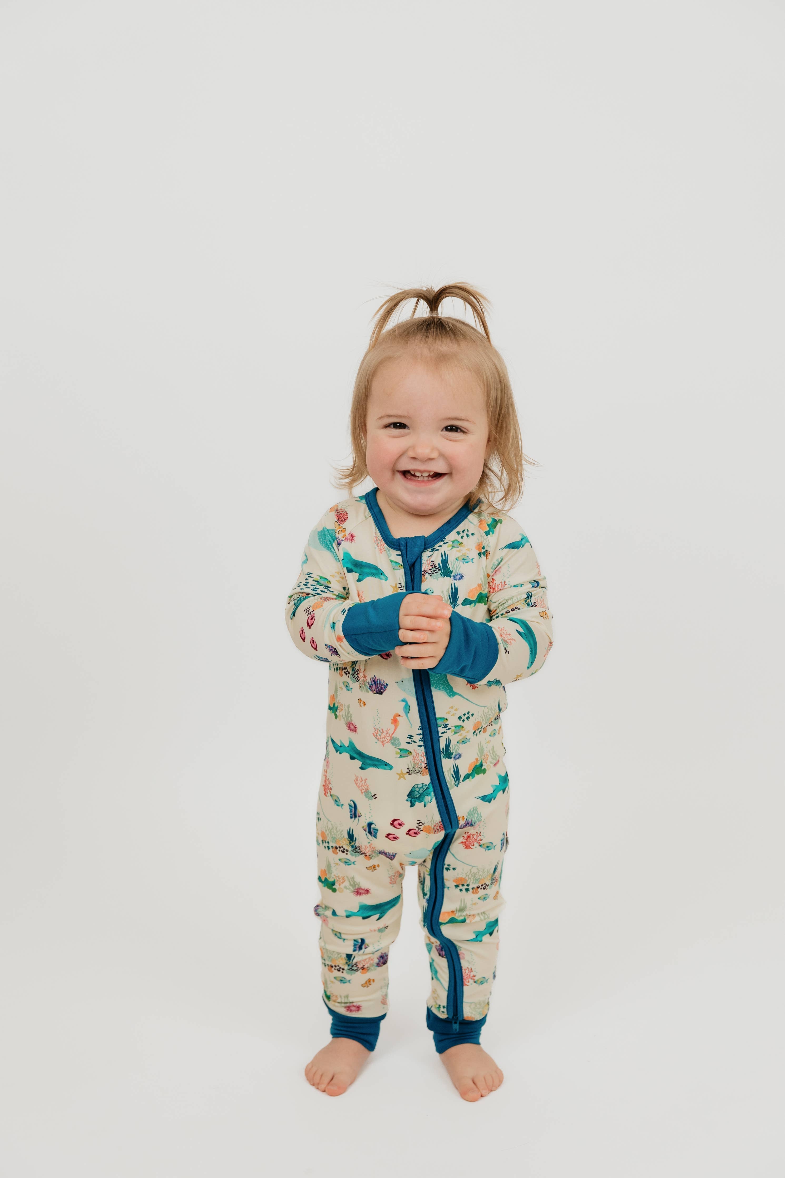 Coral Reef Bamboo Convertible Baby Pajama