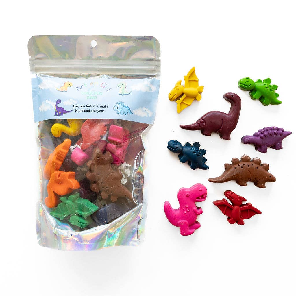 Handmade Crayons - DINO THEME - Crayons faits à la main