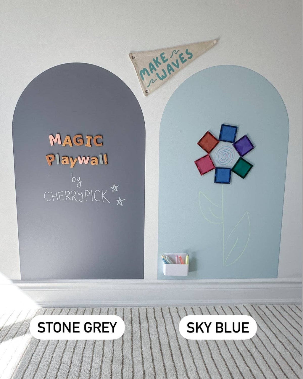 Magic Playwall - ORIGINAL Arch Magnetic Wall Decal for Kids: Sage