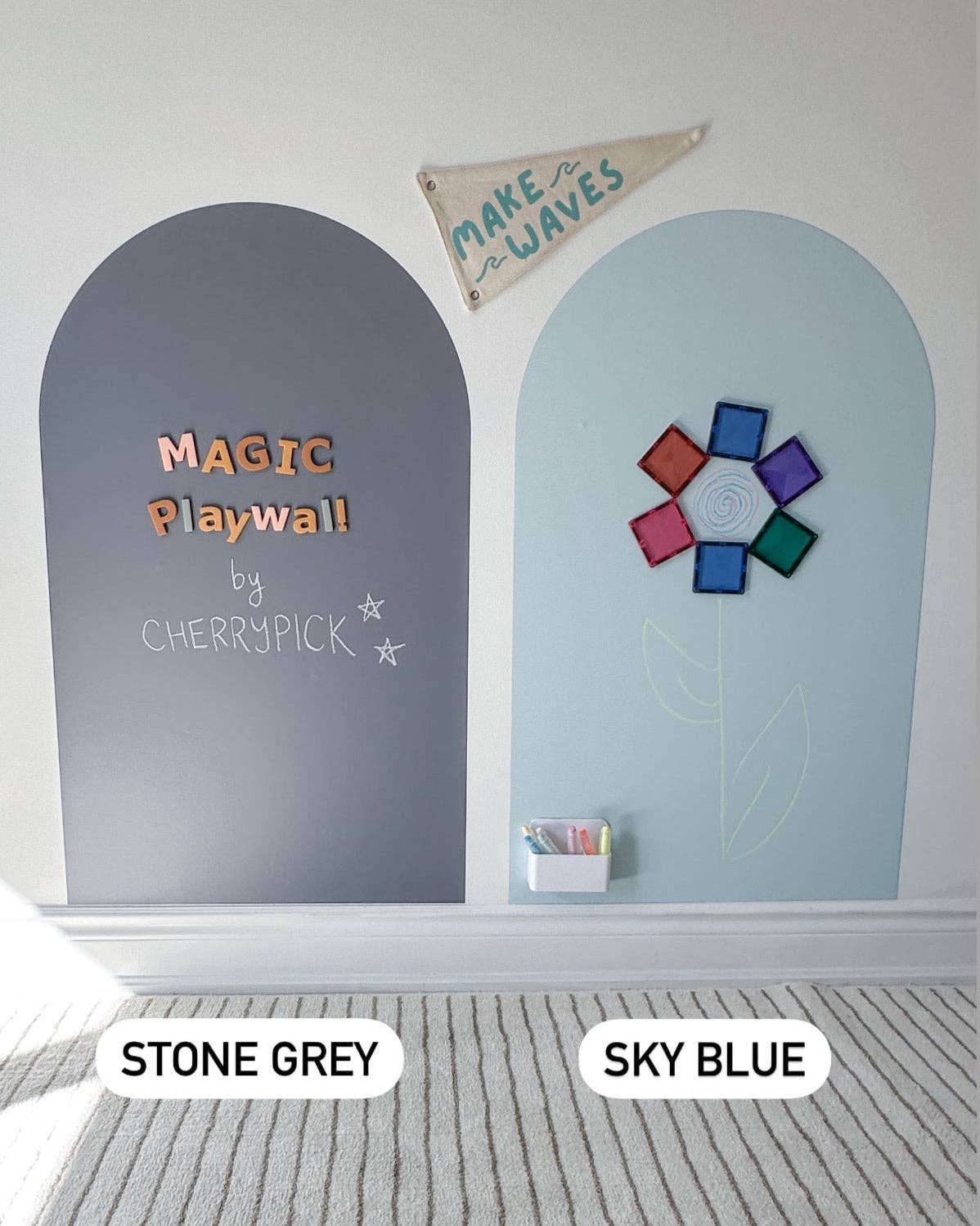 Magic Playwall - ORIGINAL Arch Magnetic Wall Decal for Kids: Sage