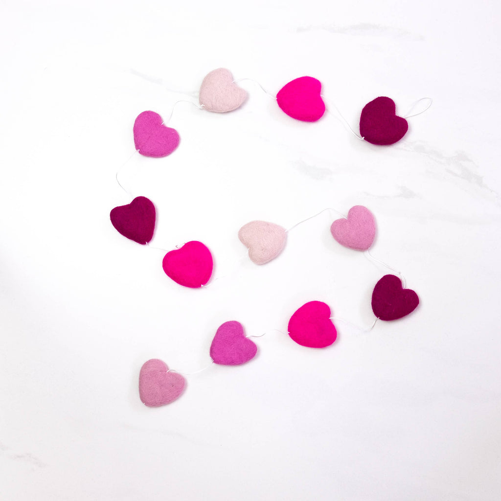 Garland - Valentine's - Pink Hearts