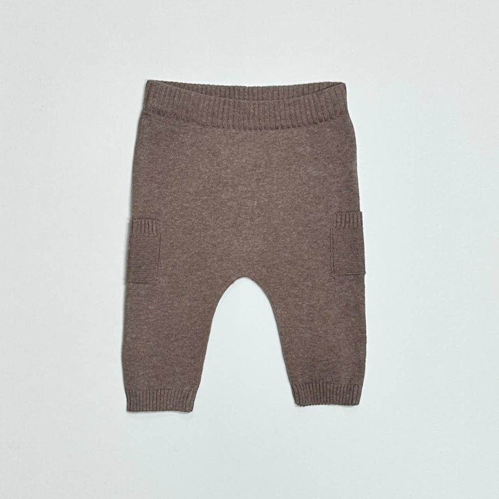 Baby Side Pocket Sweater Knit Pants Organic Cotton: Teal Blue
