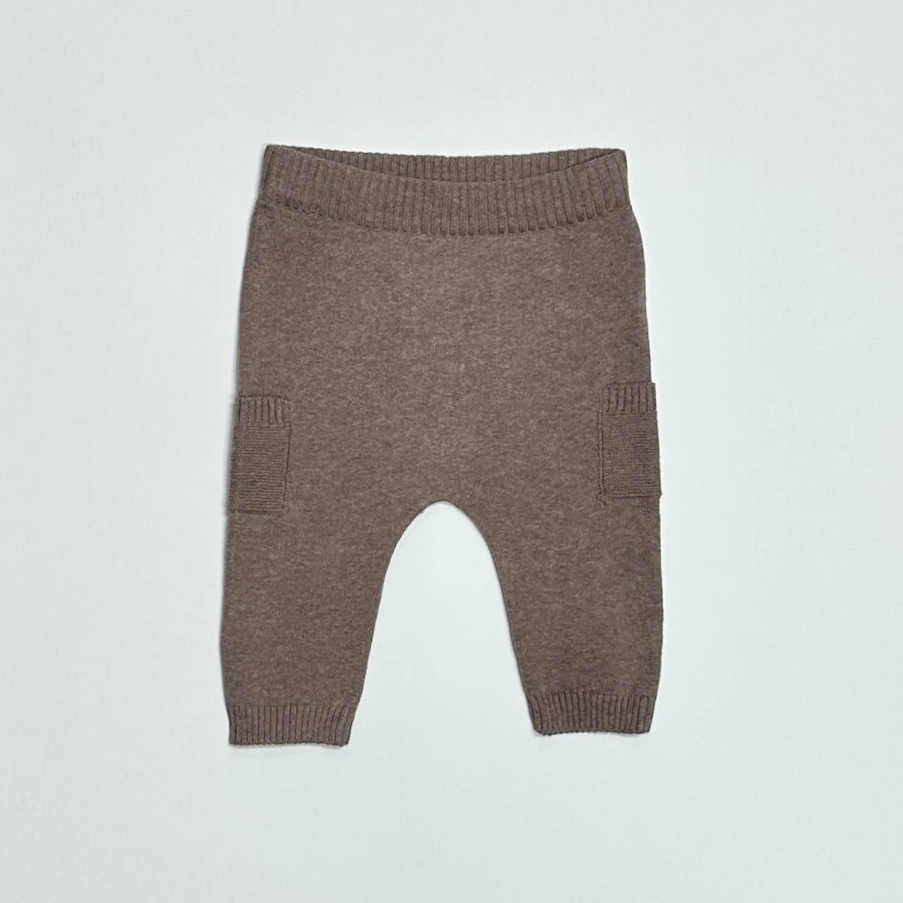 Baby Side Pocket Sweater Knit Pants Organic Cotton: Cafe Latte