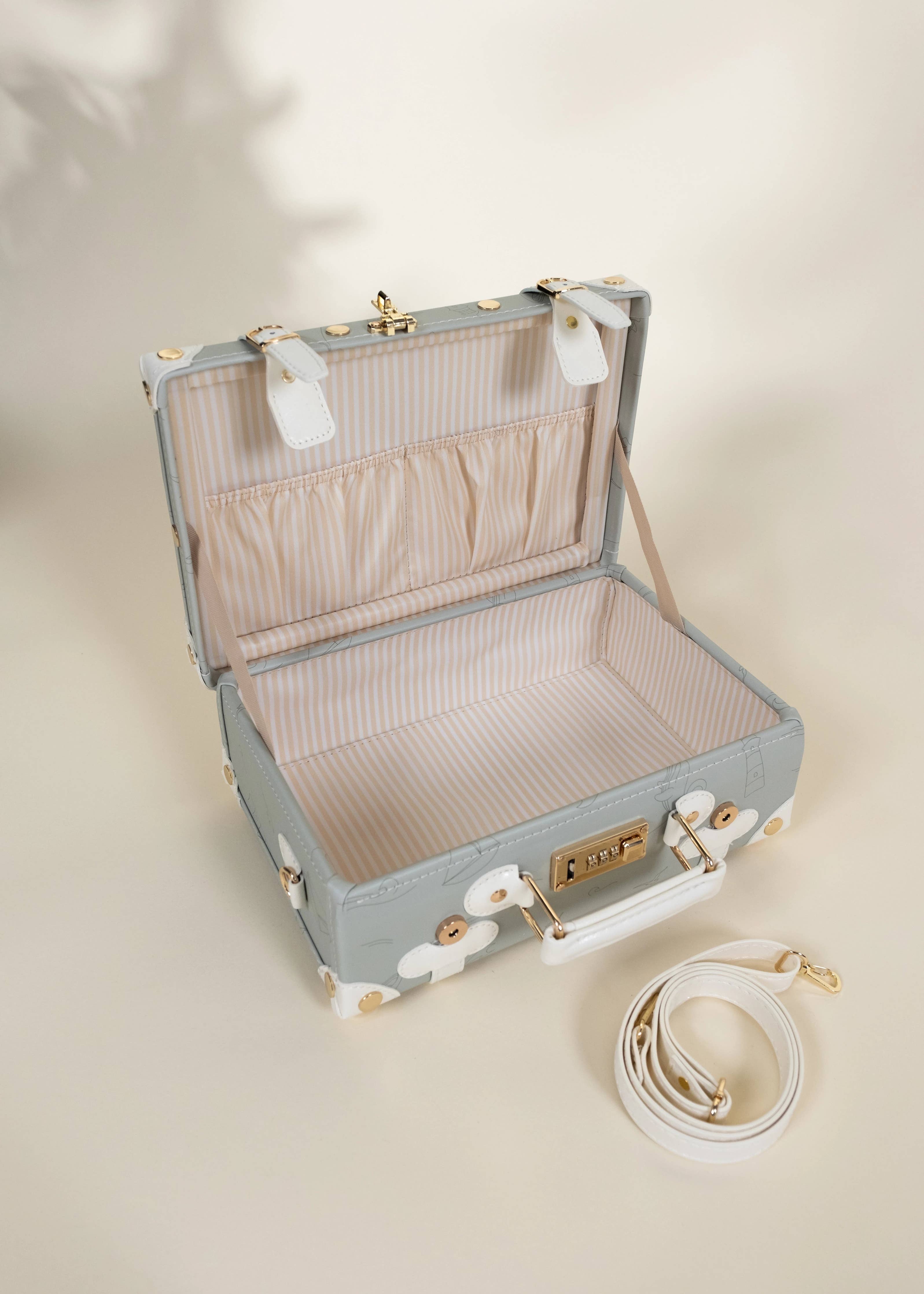 Vegan Leather Carry-On Suitcase - Ocean