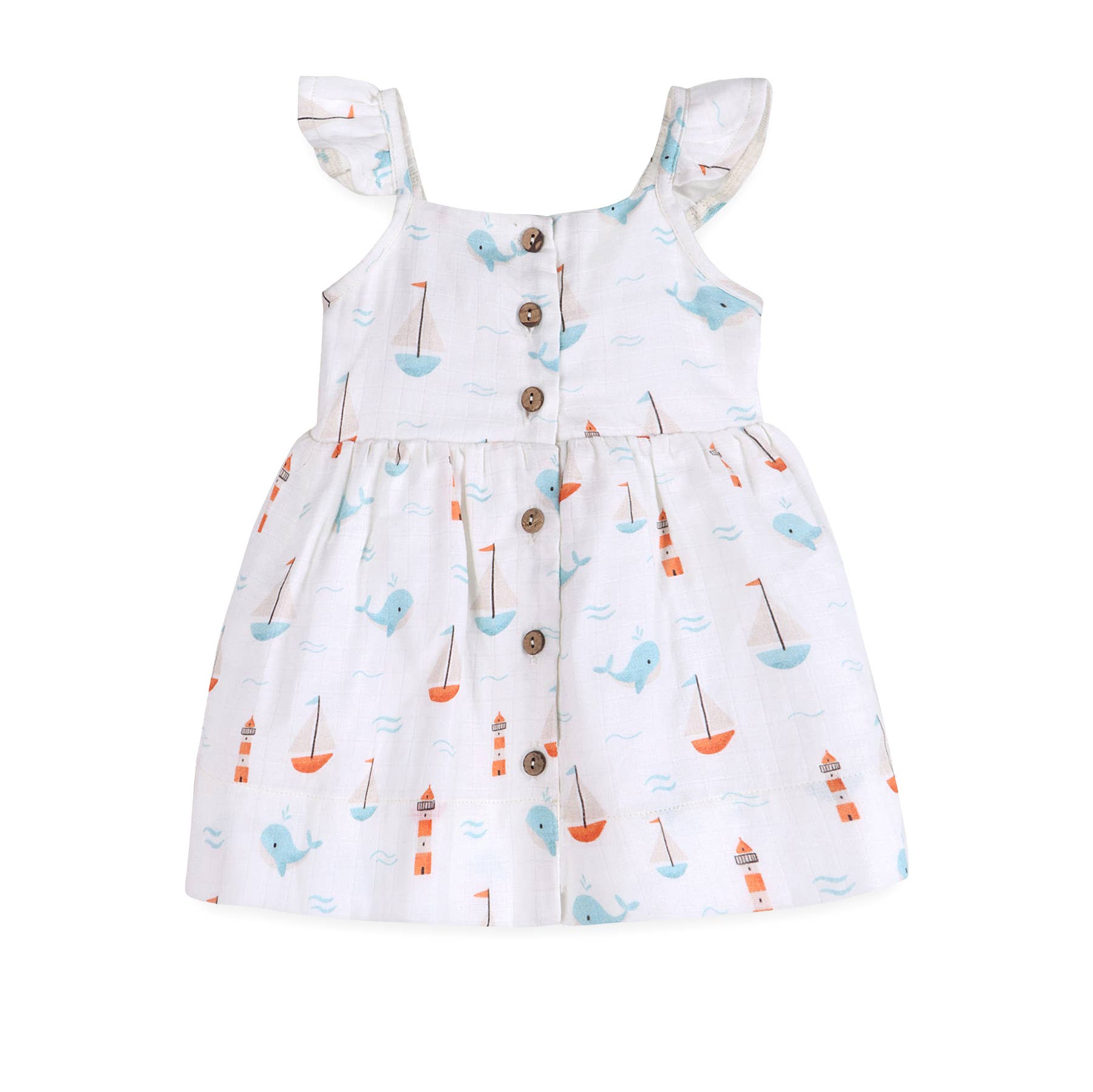 Sailboat Baby Dress + Bloomer Organic Muslin