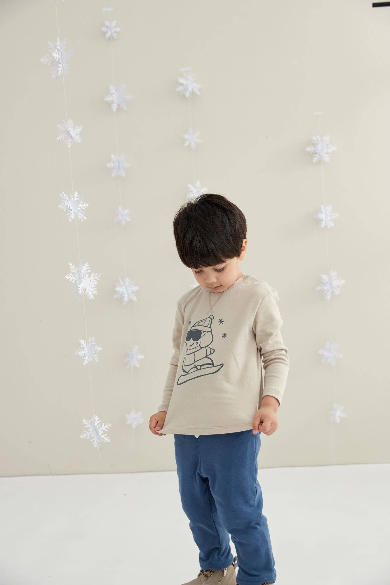 Brushed Organic Cotton T-Shirt-Snowboarding