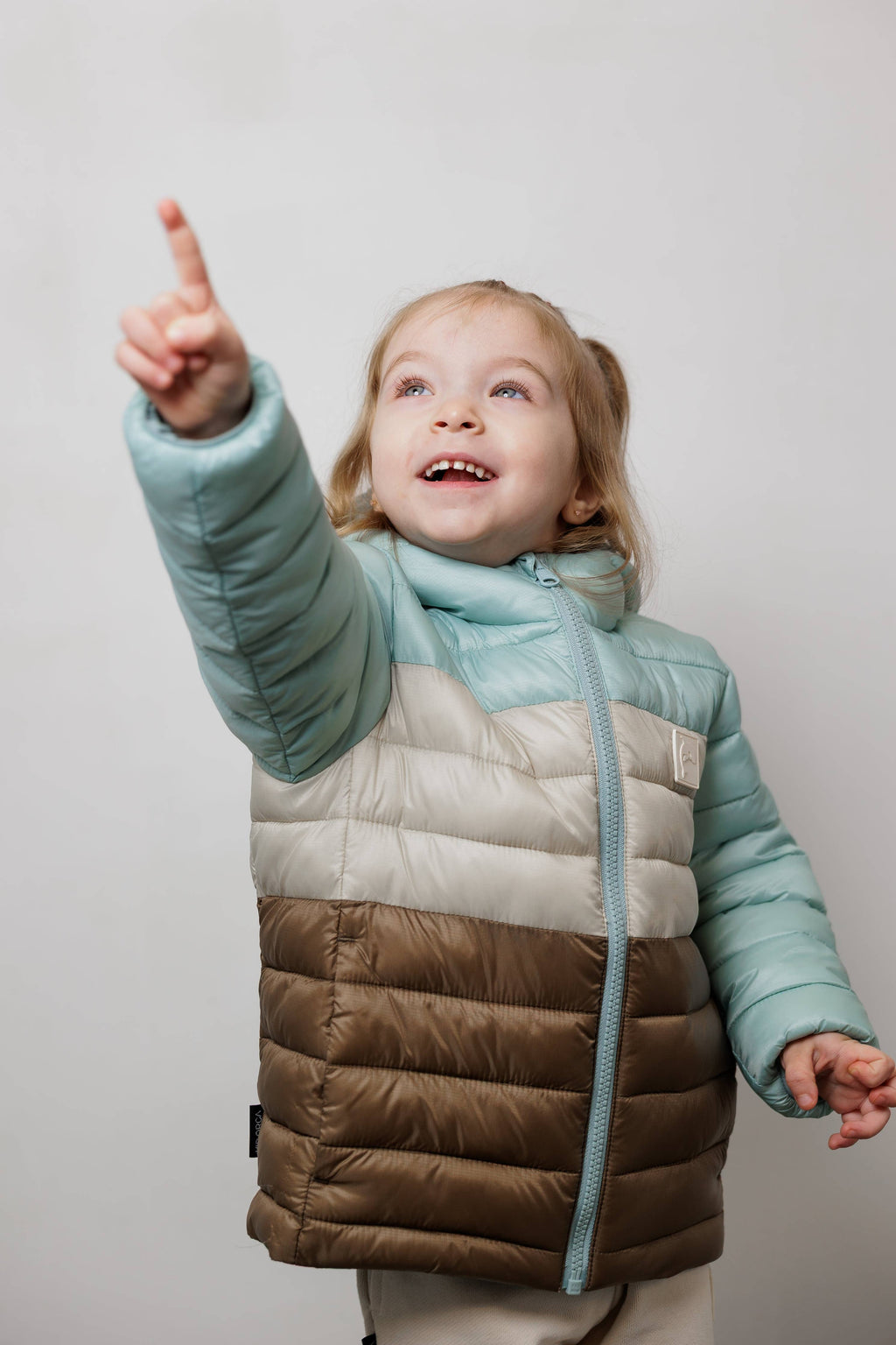 Kids Puffer Jacket - Porteau Reversible Waterproof - Fall/Winter - Blue Haze: