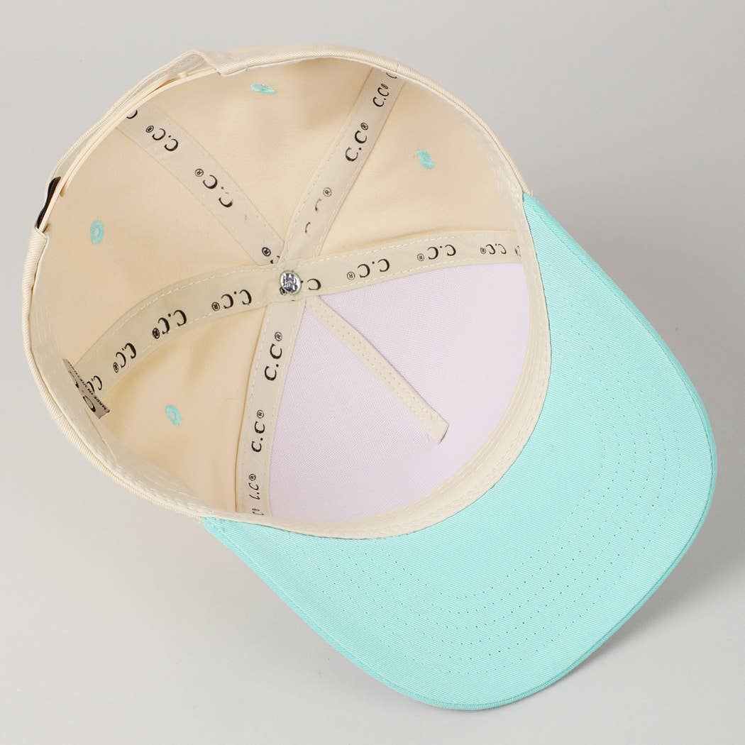 Kids Plain Two Tone Canvas Cotton Baseball Cap : HOT PINK / ONE SIZE