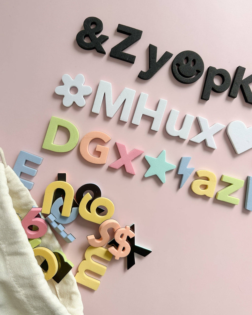 Soft Foam Magnetic Letters & Symbols 150pc Set: Solid Black