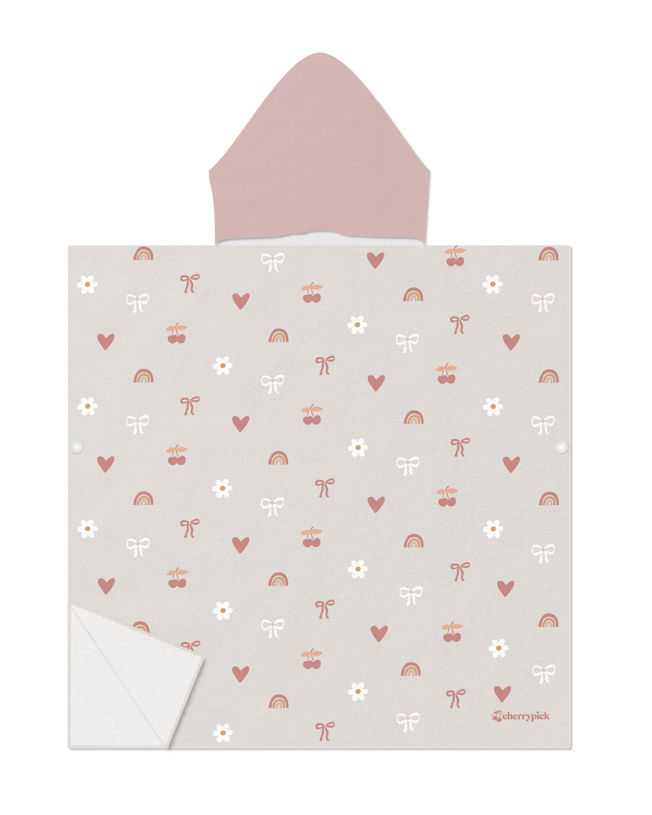 Kids Hooded Beach Poncho - Quick Dry Pool & Swim Towel: Bows & Bloom