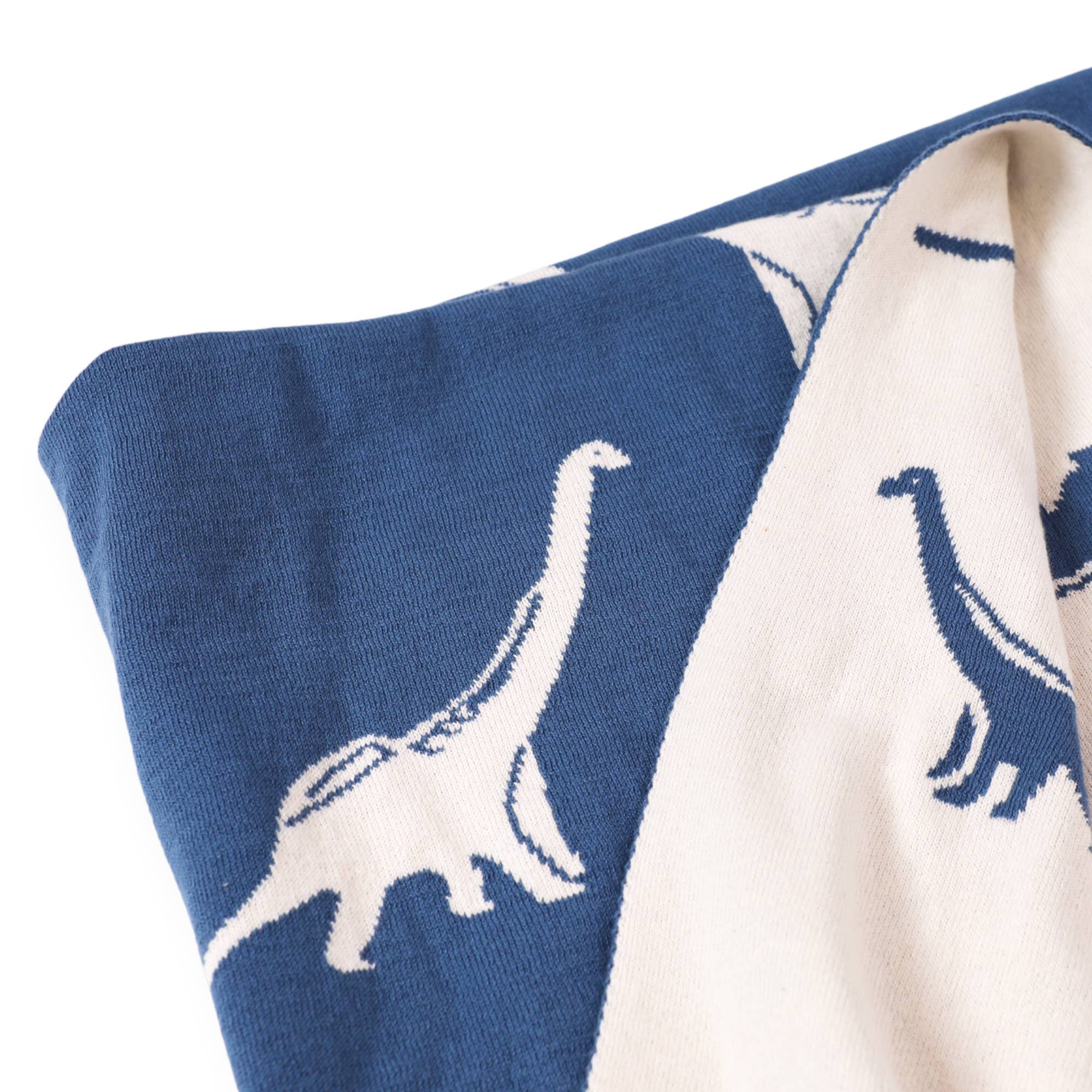 Dinosaur- Reversible Sweater Knit Baby Blanket: One Size