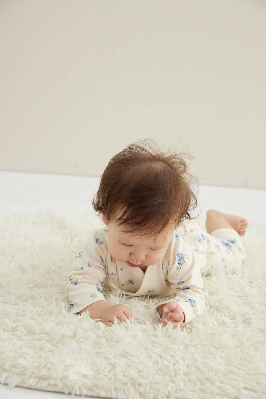 Baby Organic Kimono Sleeper-Blueberry