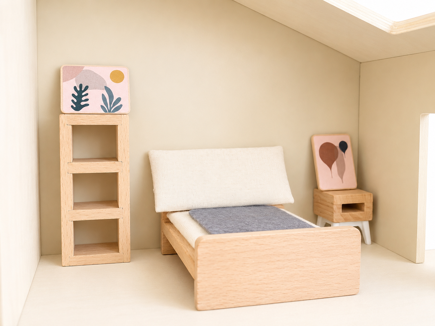Wooden Doll House with furniture 