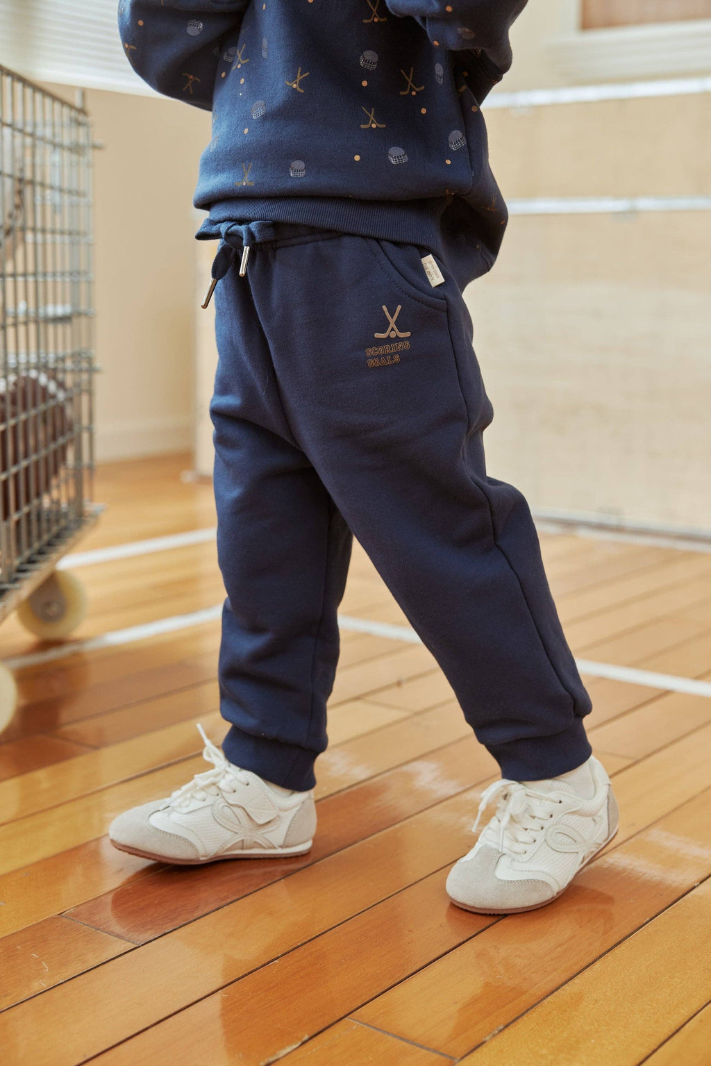 Organic Toddler Fleece Sweatpant-Navy