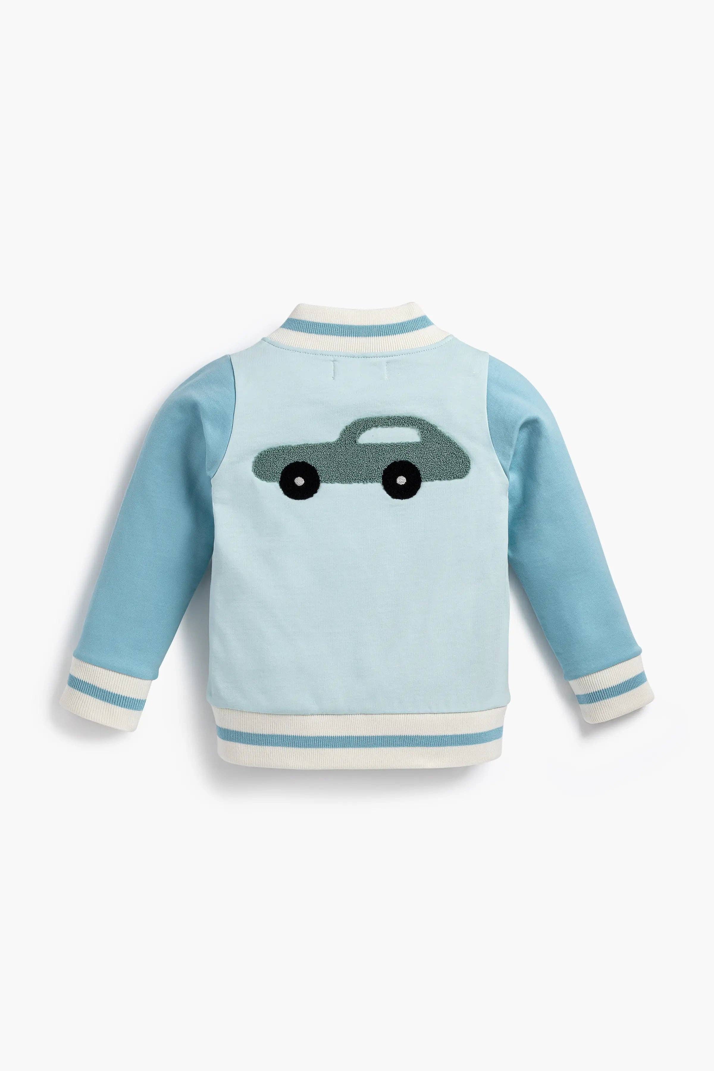 Zip Bomber Jacket Blue Classic Cars