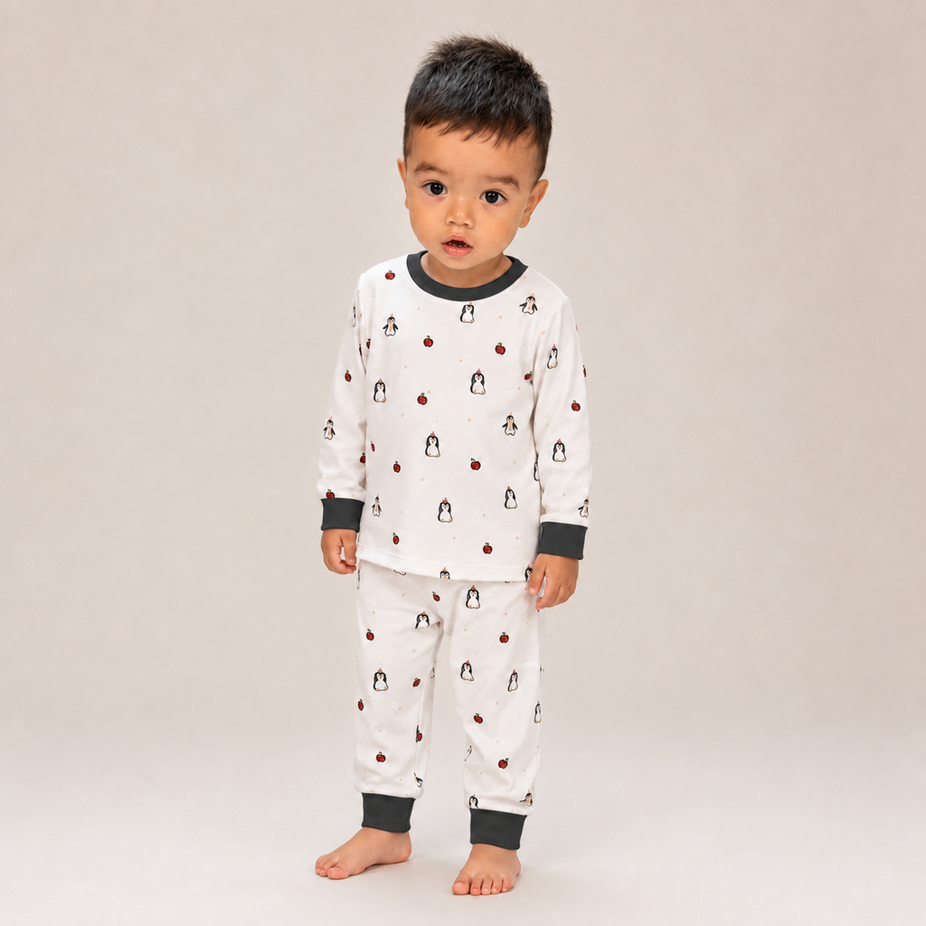 Organic Cotton  Toddler Pyjama Set-Baby Penguin