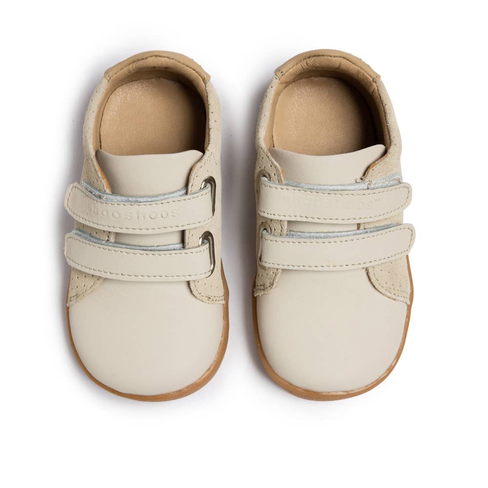 SQUAREBRIDGE - SHOOSHOOS TODDLER KIDS LEATHER SNEAKER: CREAM