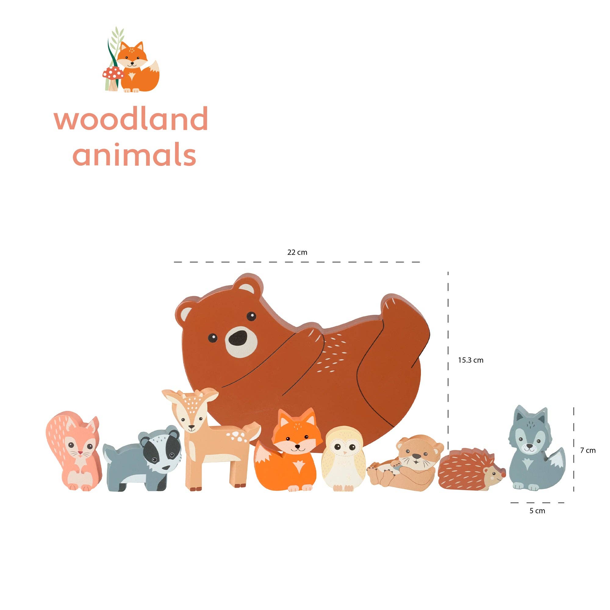 Woodland Animal Wooden Balancing Game