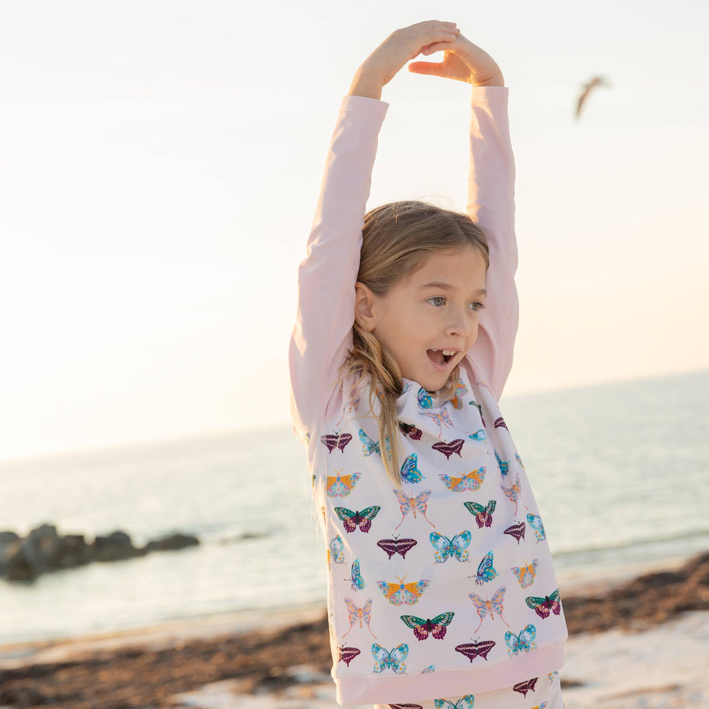 Wings of Paradise Butterflies Long Sleeve Rash Guard