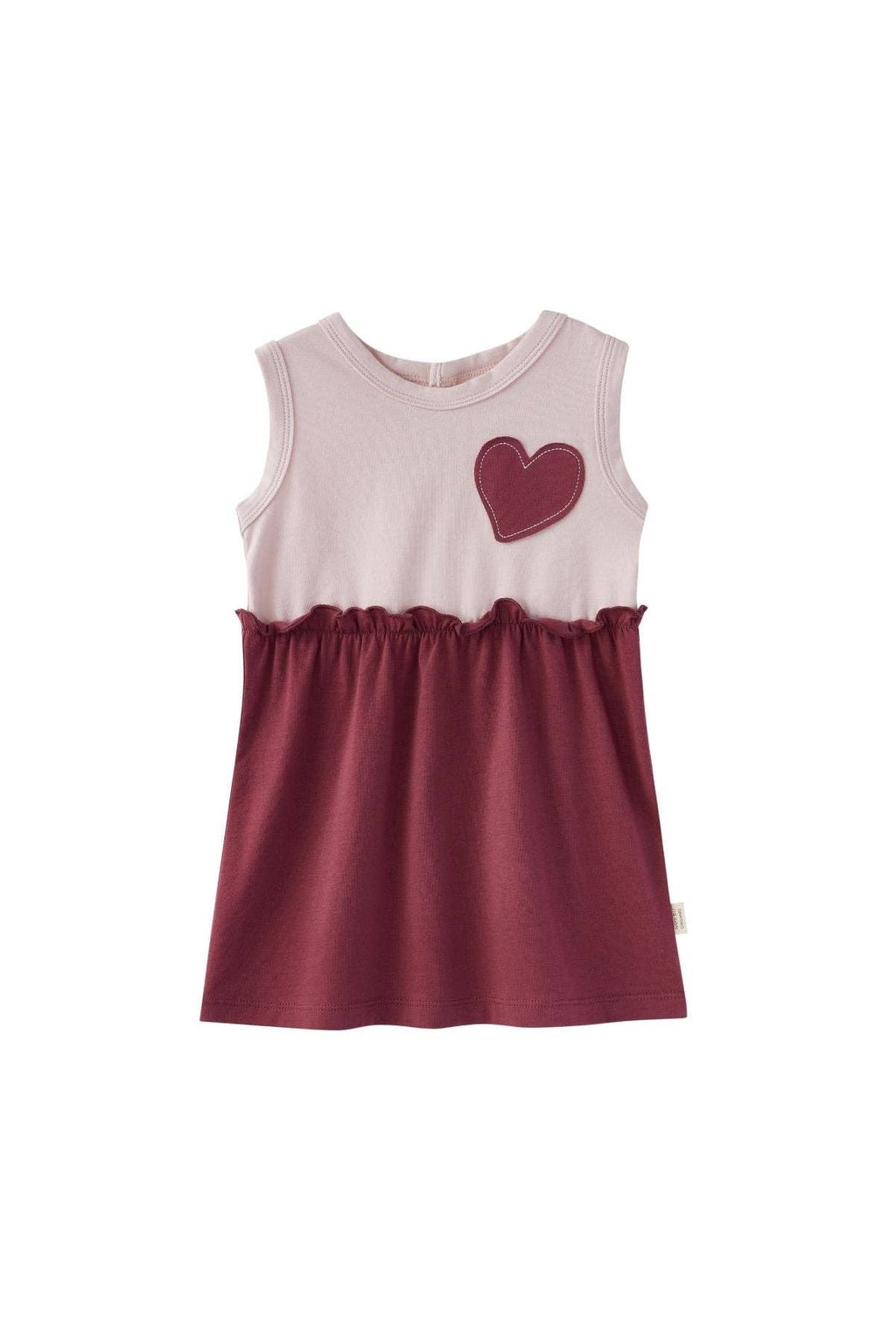 Girl Organic Tank-top Dress-Pinky Heart