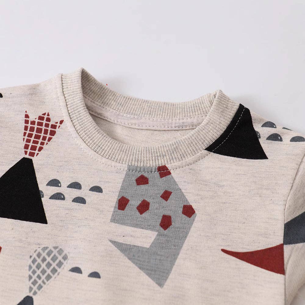 Dino Scene Cotton Pullover Sweatshirt