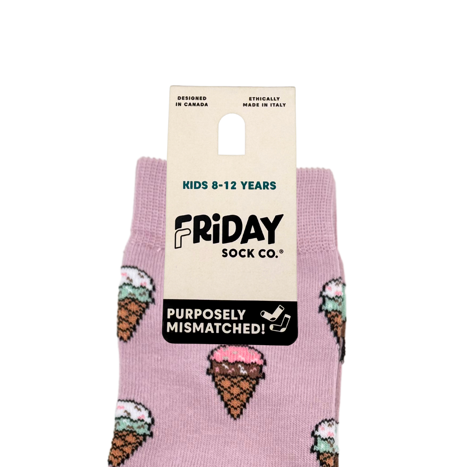 Kid's Ice Cream Crew Socks - Whimsical Italian Cotton
