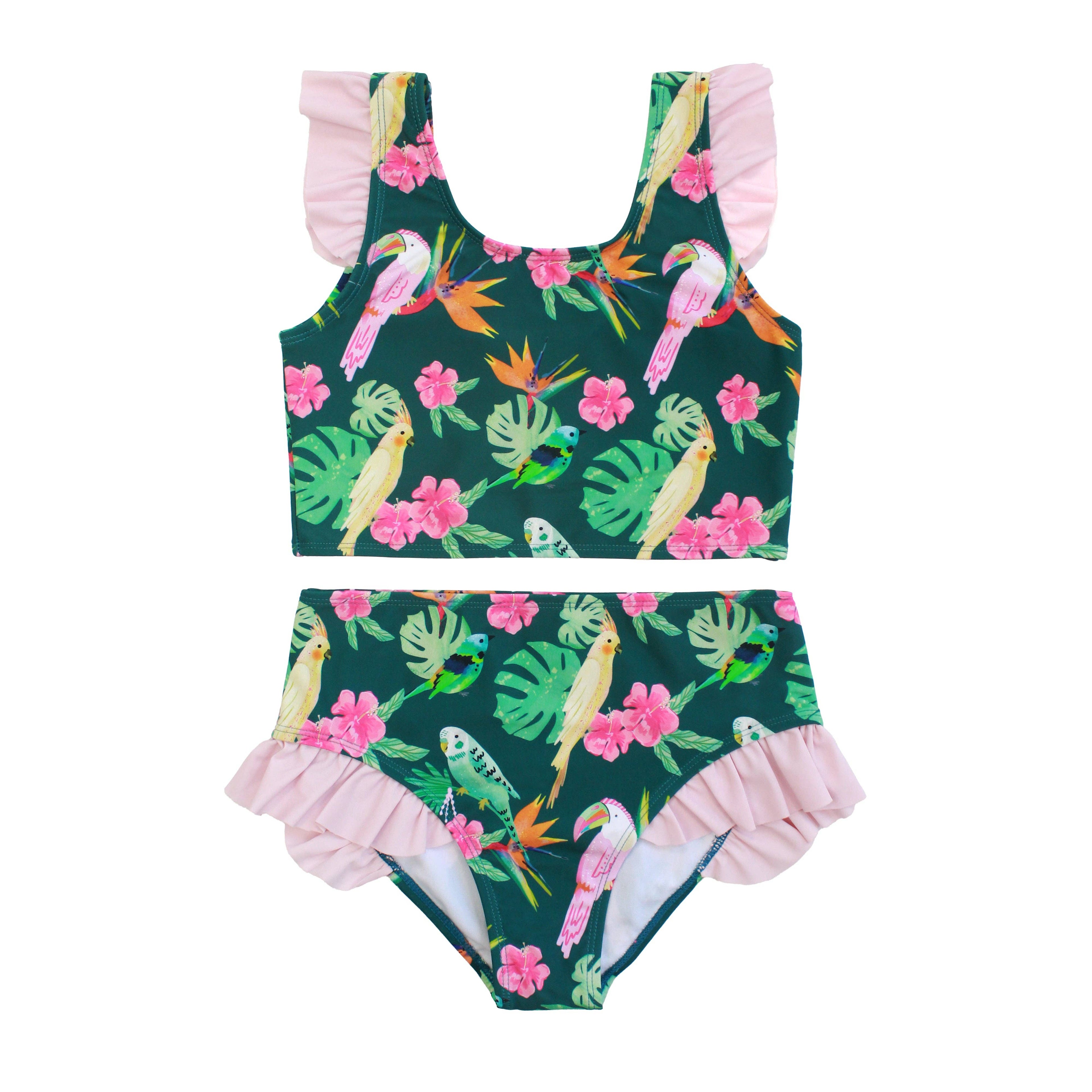 Isla Botánica Tropical Birds Flutter Bikini Girls Swimsuit