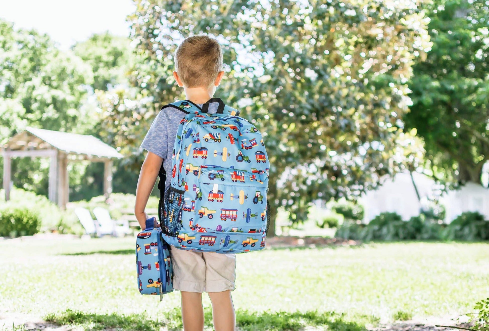 Trains Planes and Trucks Backpack - 16 Inch