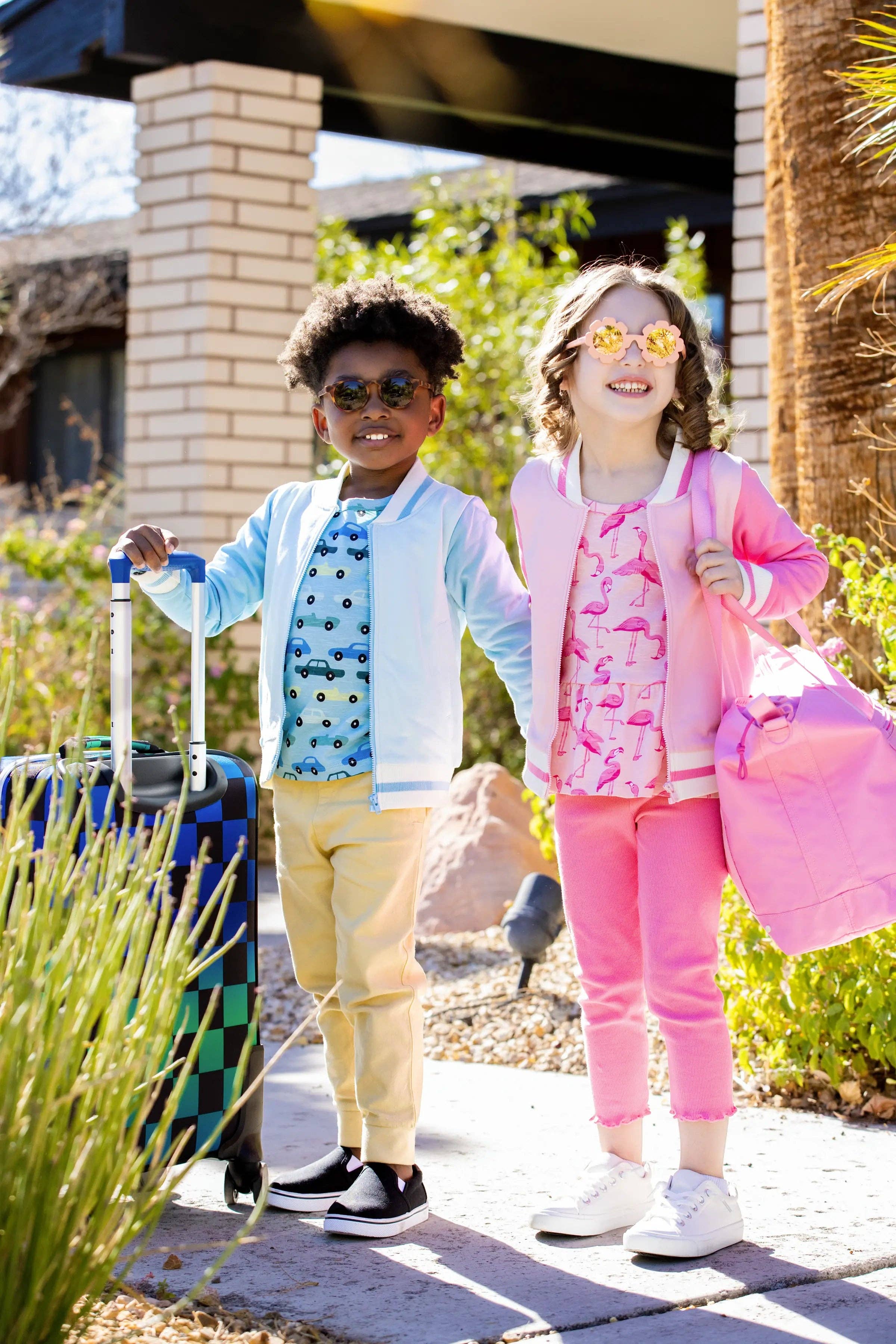 Zip Bomber Jacket Blue Classic Cars