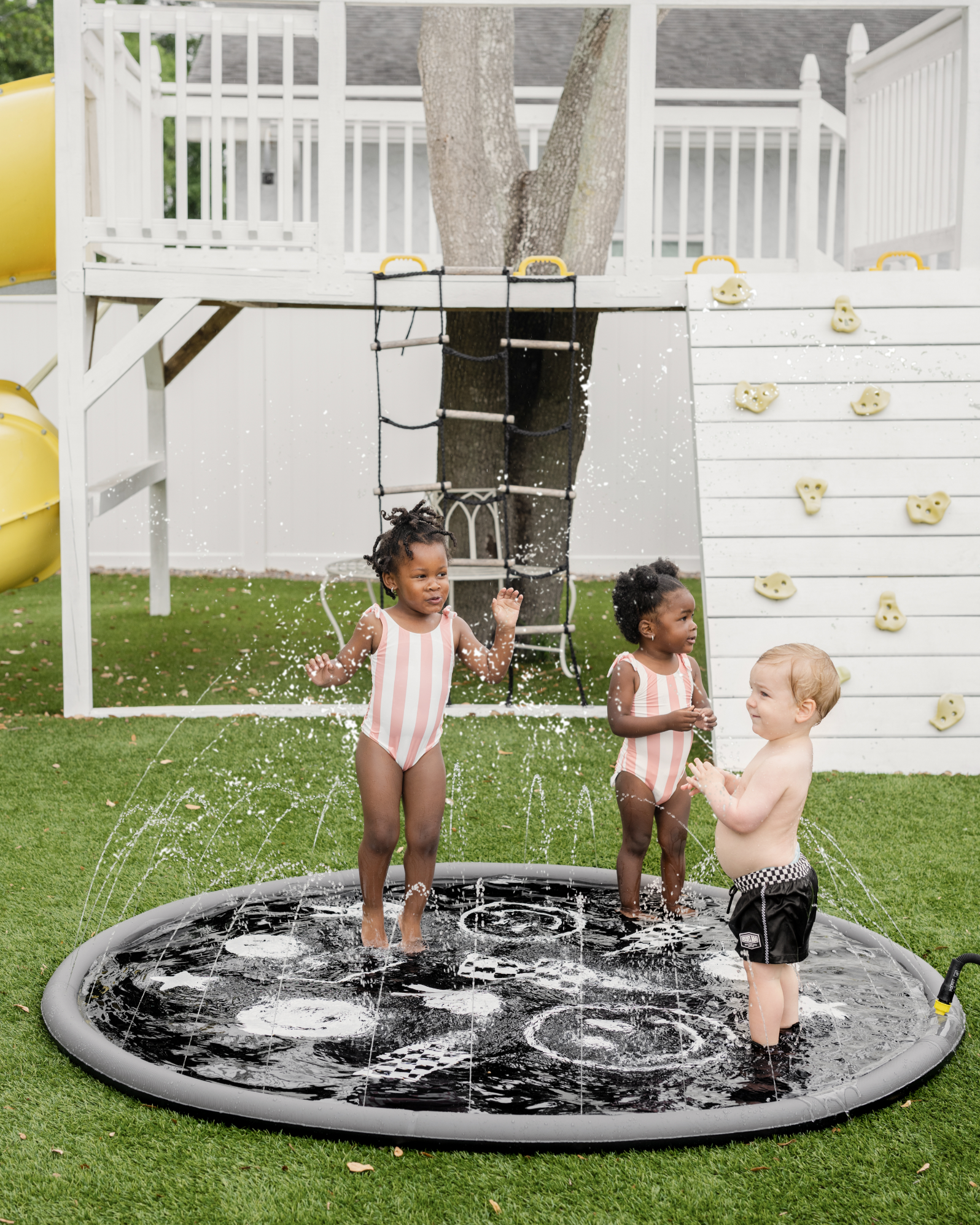 Sprinkler Splash Pad for Kids - Oversized Backyard Sprinkler: Girly Pop