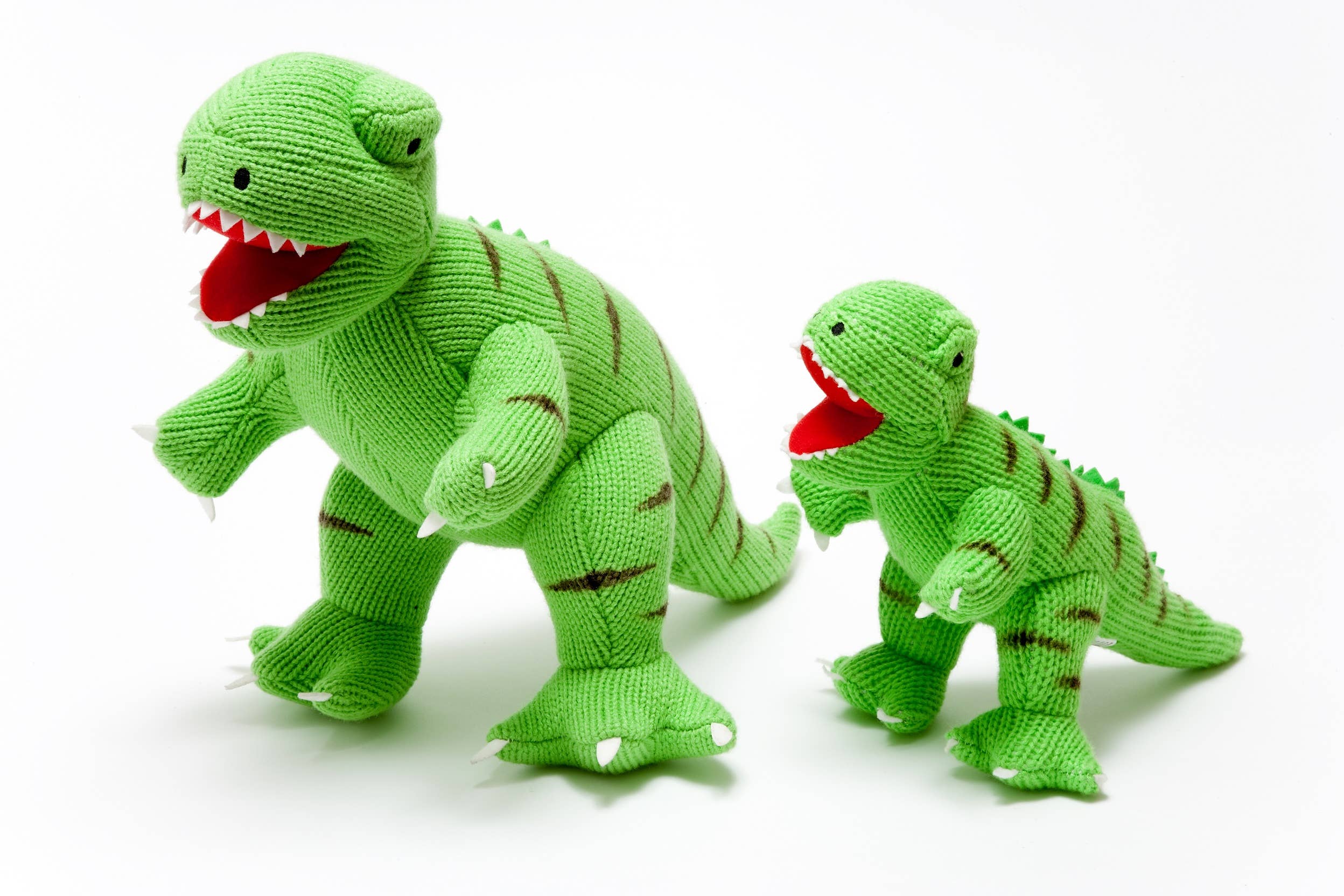 Knitted Green T Rex Dinosaur Soft Toy Teddy