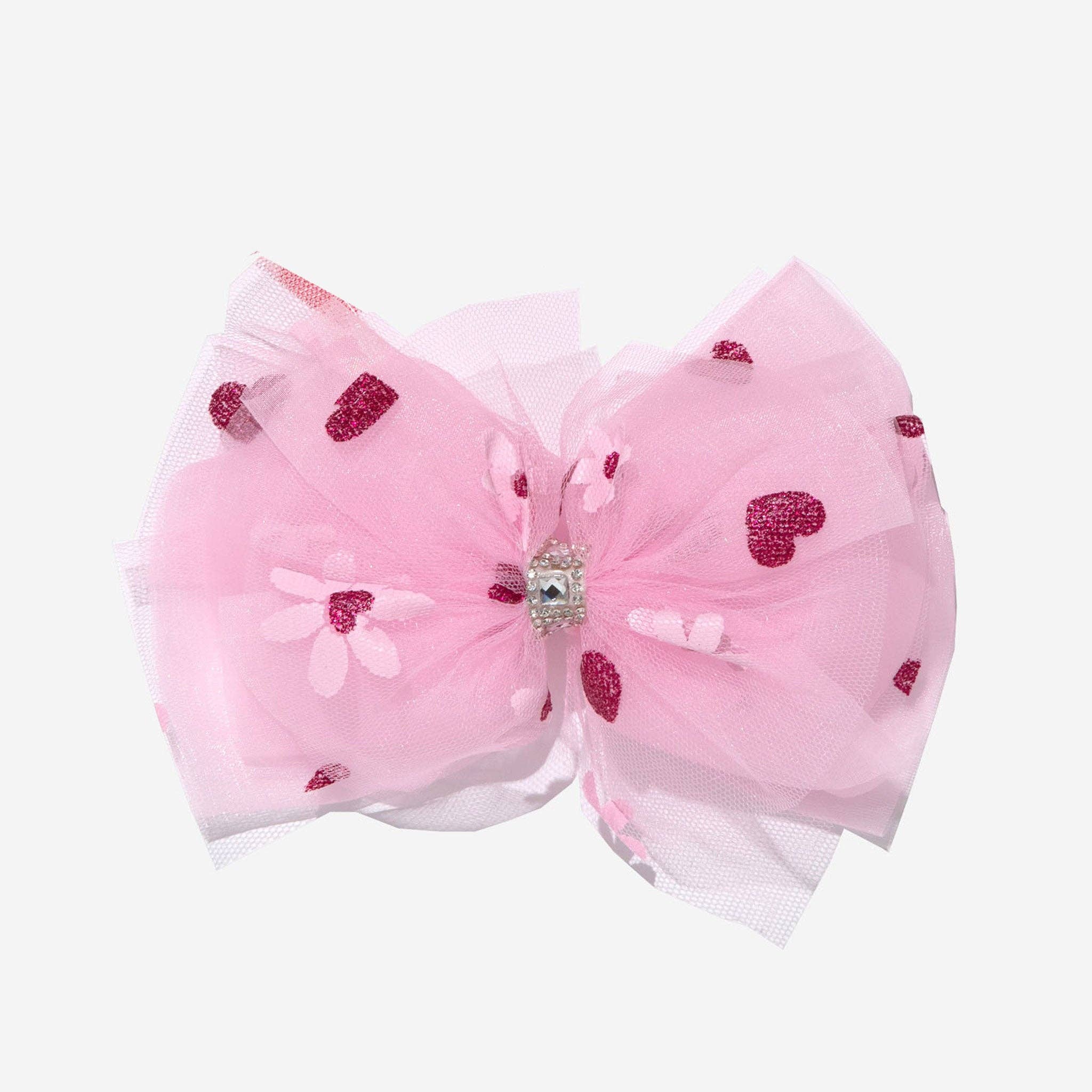 Aria Heart Hair Clip: Pink / One Size